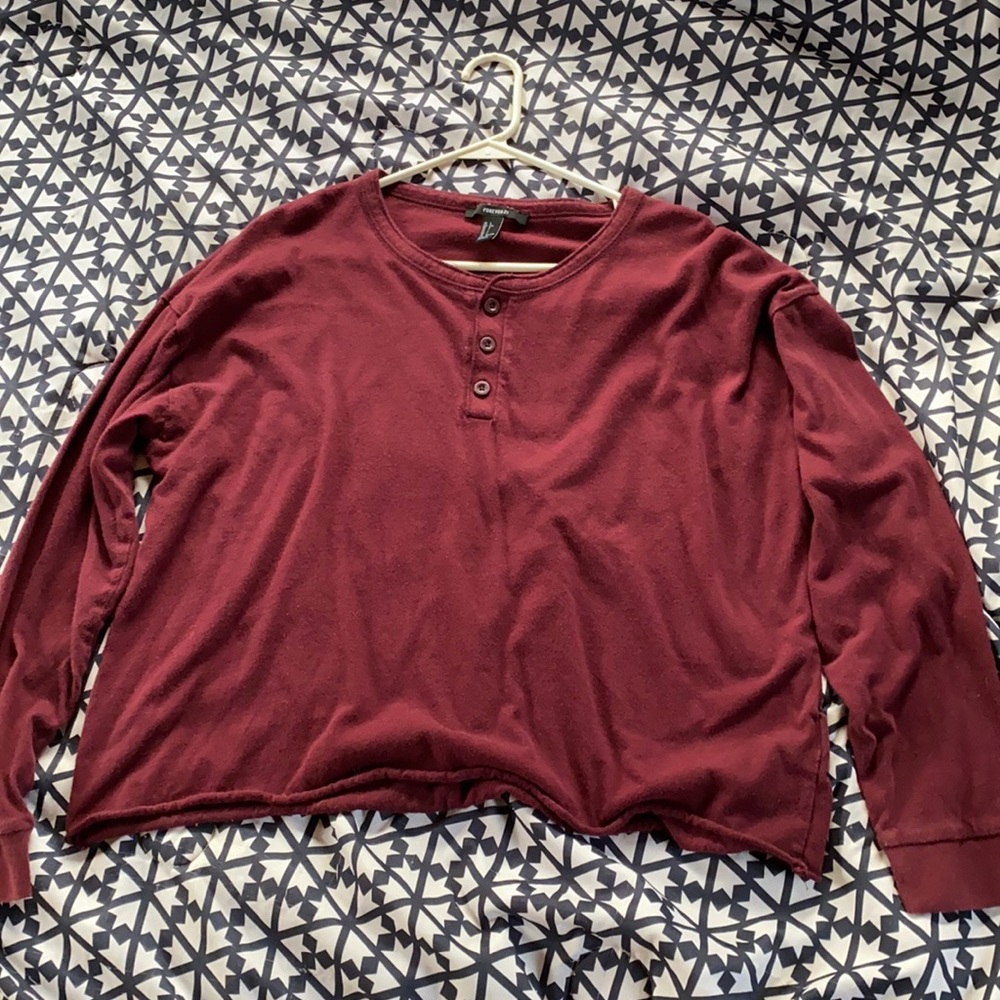 Forever21 Long Sleeve Crop Top